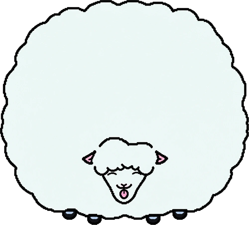 An enormously overgrown sheep standing in a field